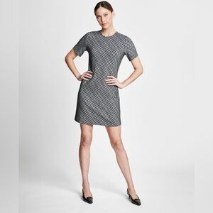 SPANX Jacquard Ponte Plaid Black White Mini Dress XL